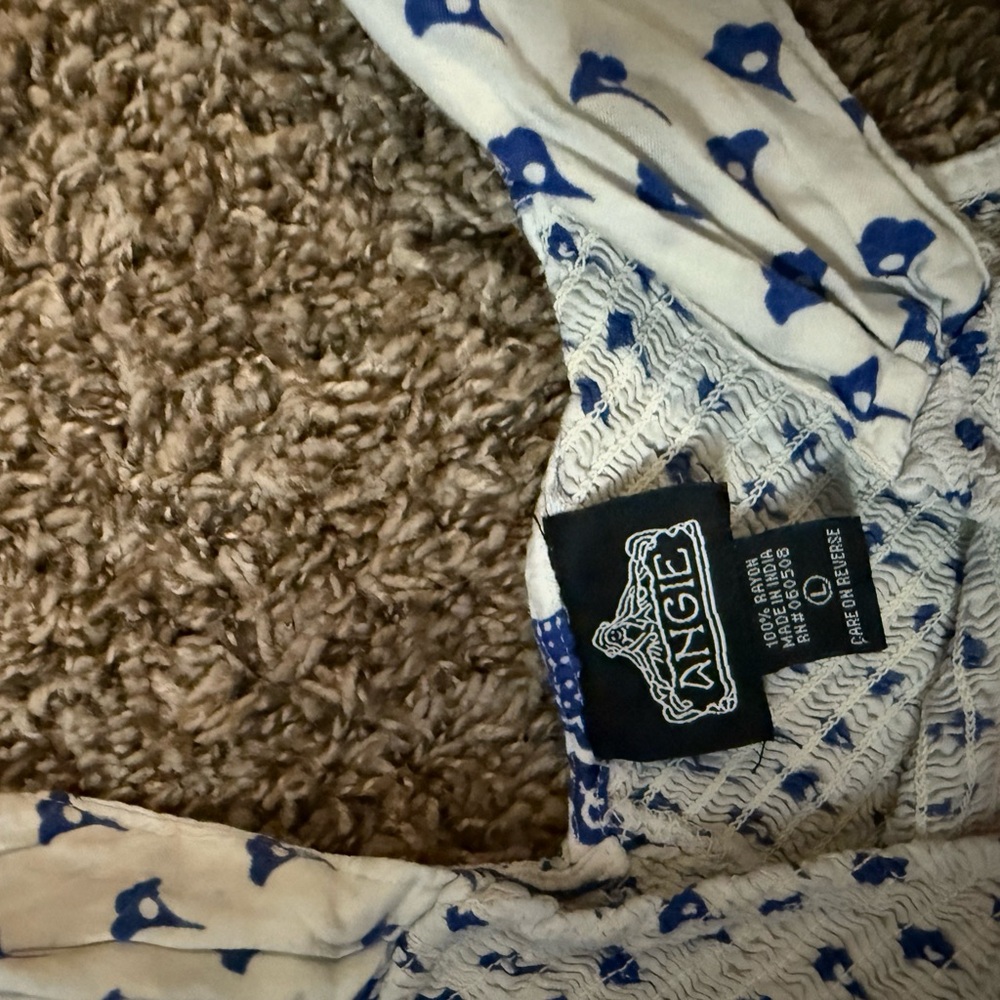 Angie Ivory and Cobalt Floral Dress
